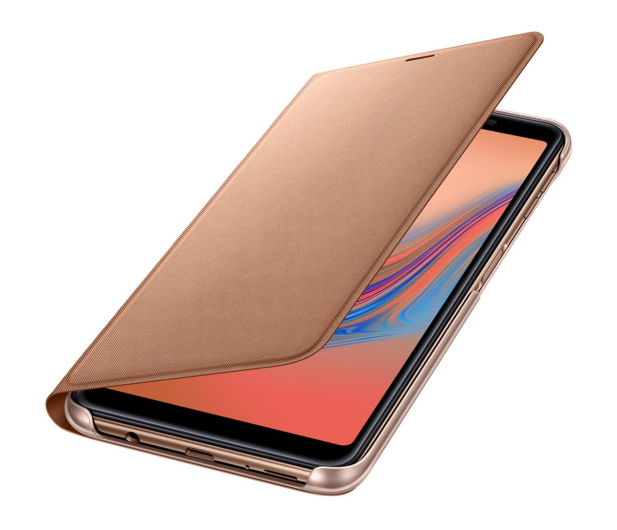 Etui Wallet Cover do Samsung A7 2018 złote - 463060 - zdjęcie